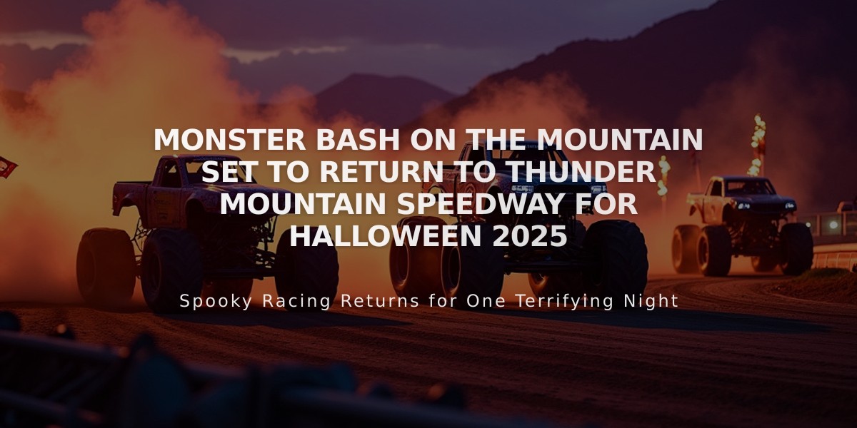 Monster Bash on the Mountain Set to Return to Thunder Mountain Speedway for Halloween 2025