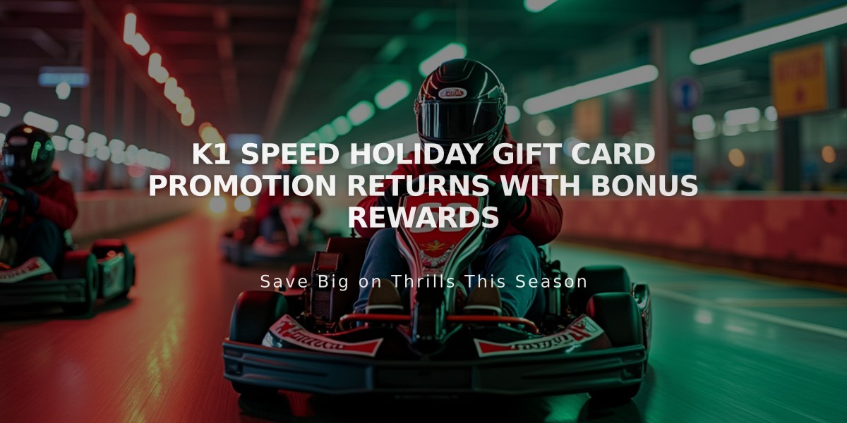 K1 Speed Holiday Gift Card Promotion Returns with Bonus Rewards