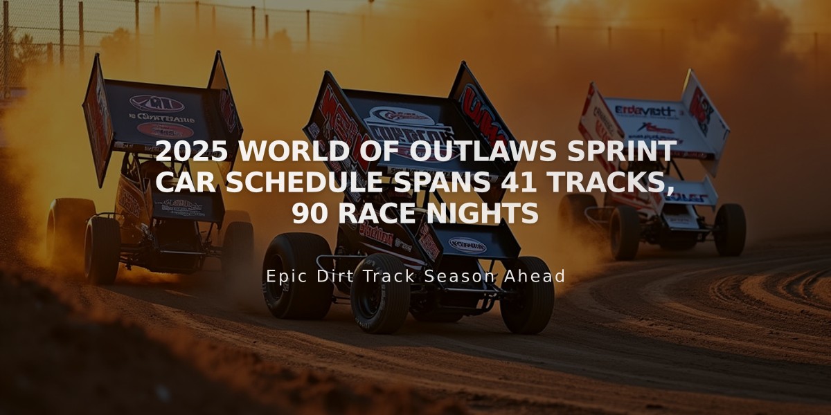 2025 World of Outlaws Sprint Car Schedule Spans 41 Tracks, 90 Race Nights