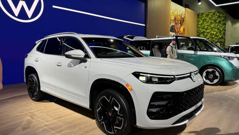 White VW Tiguan on display