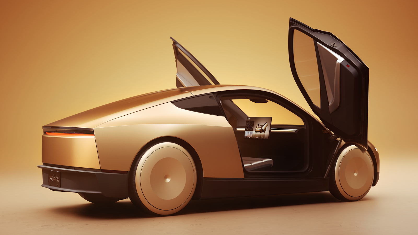 Tesla Cybercab concept with scissor doors