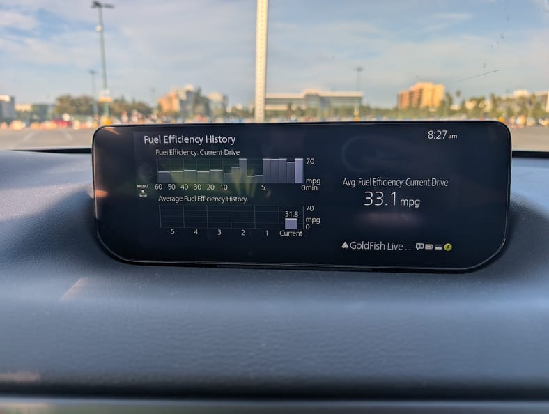 Mazda CX-50's fuel economy display