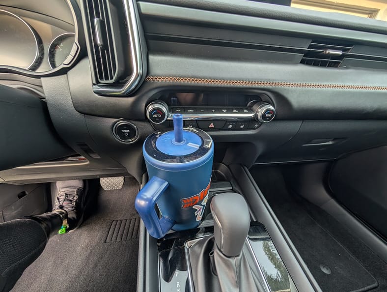 Stanley cup in Mazda console