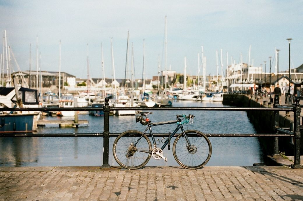 Bicycle at waterfront marina