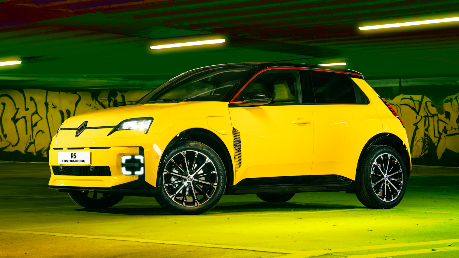 Yellow Renault 5 EV concept car