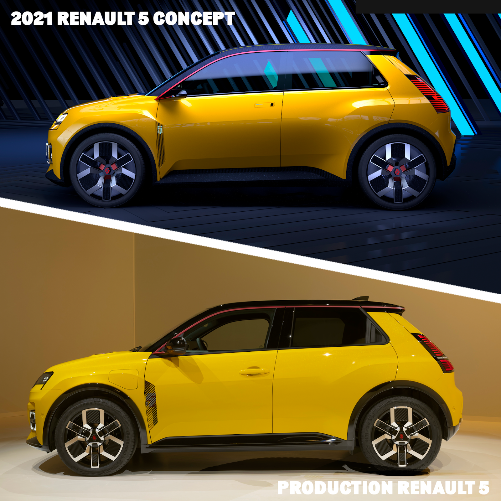 Renault 5 concept vs production model