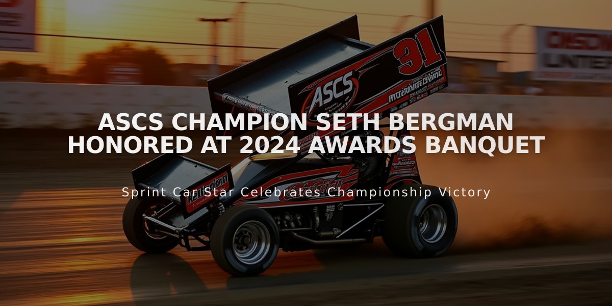 ASCS Champion Seth Bergman Honored at 2024 Awards Banquet