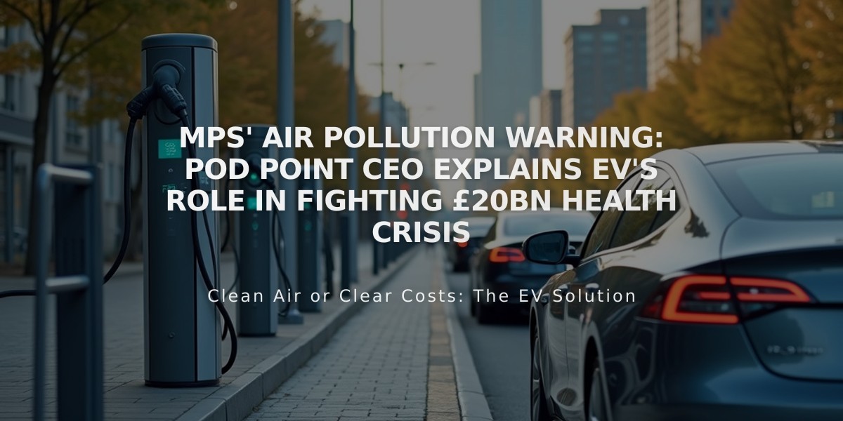 MPs' Air Pollution Warning: Pod Point CEO Explains EV's Role in Fighting £20bn Health Crisis