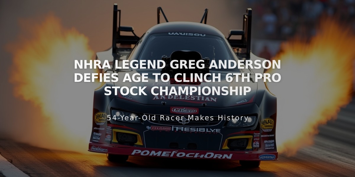 NHRA Legend Greg Anderson Defies Age to Clinch 6th Pro Stock Championship