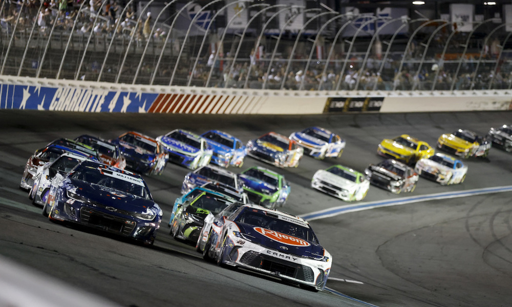 NASCAR cars race at Charlotte