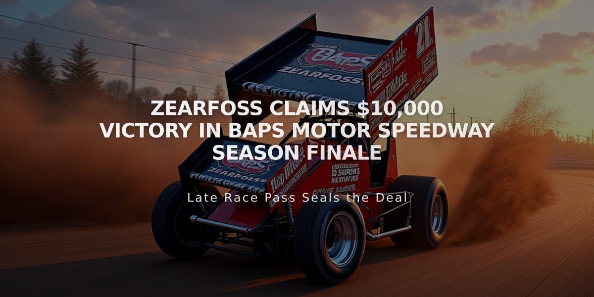 Zearfoss Claims $10,000 Victory in BAPS Motor Speedway Season Finale