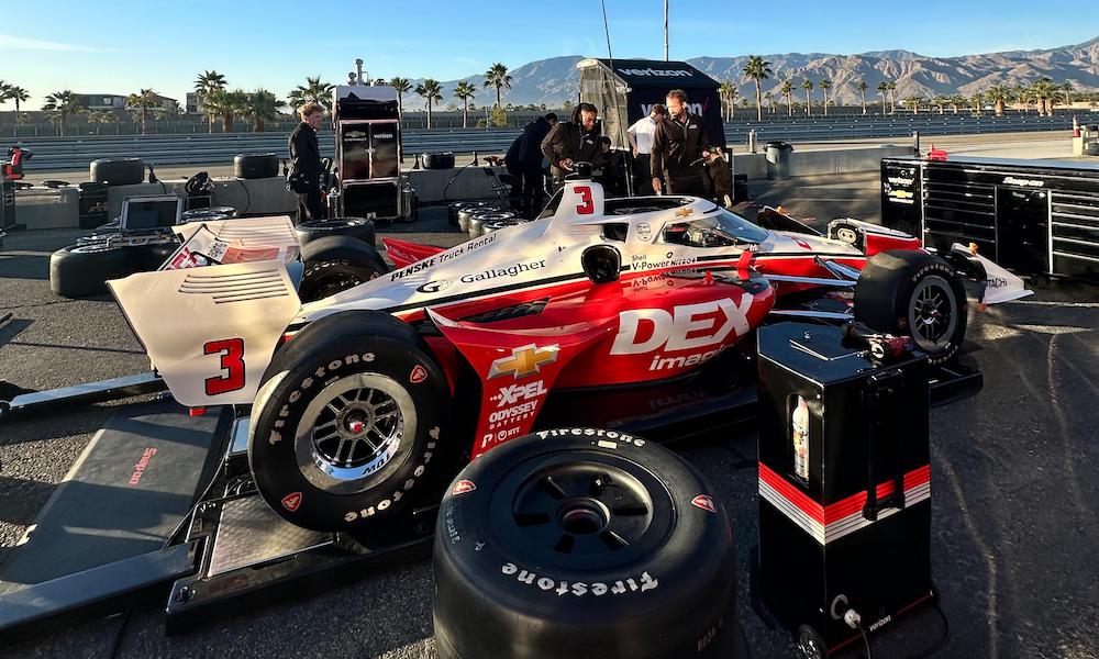 Race car being loaded onto trailer