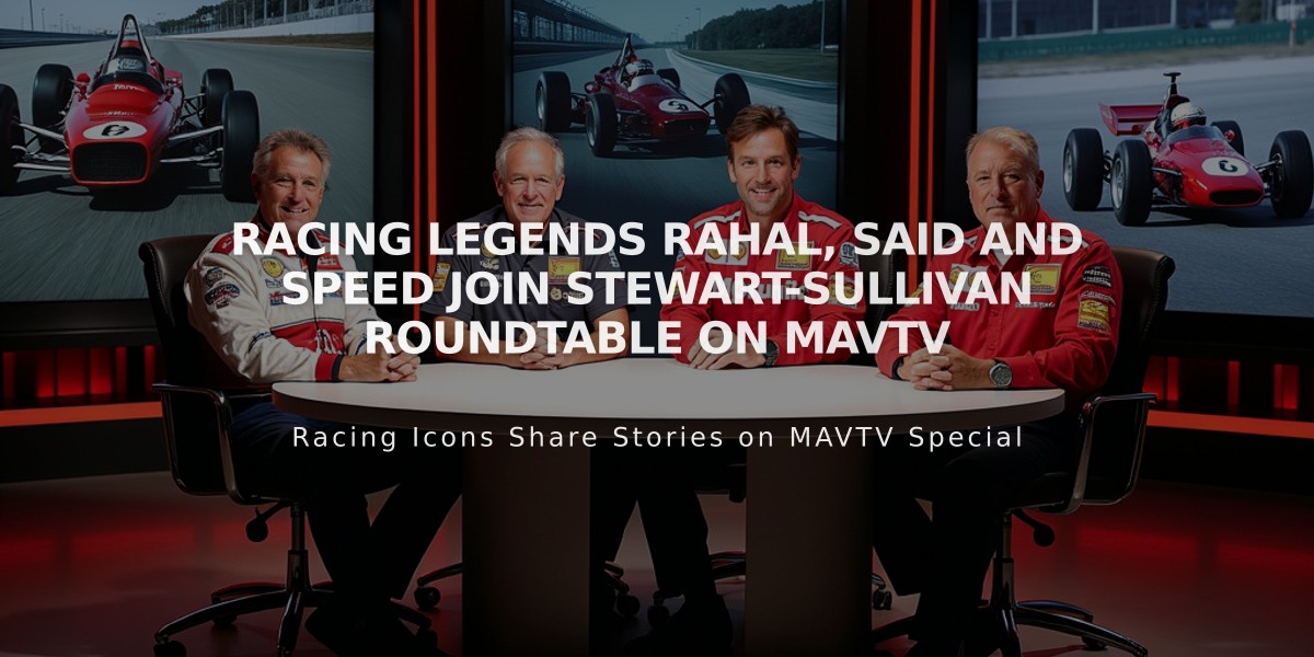 Racing Legends Rahal, Said and Speed Join Stewart-Sullivan Roundtable on MAVTV