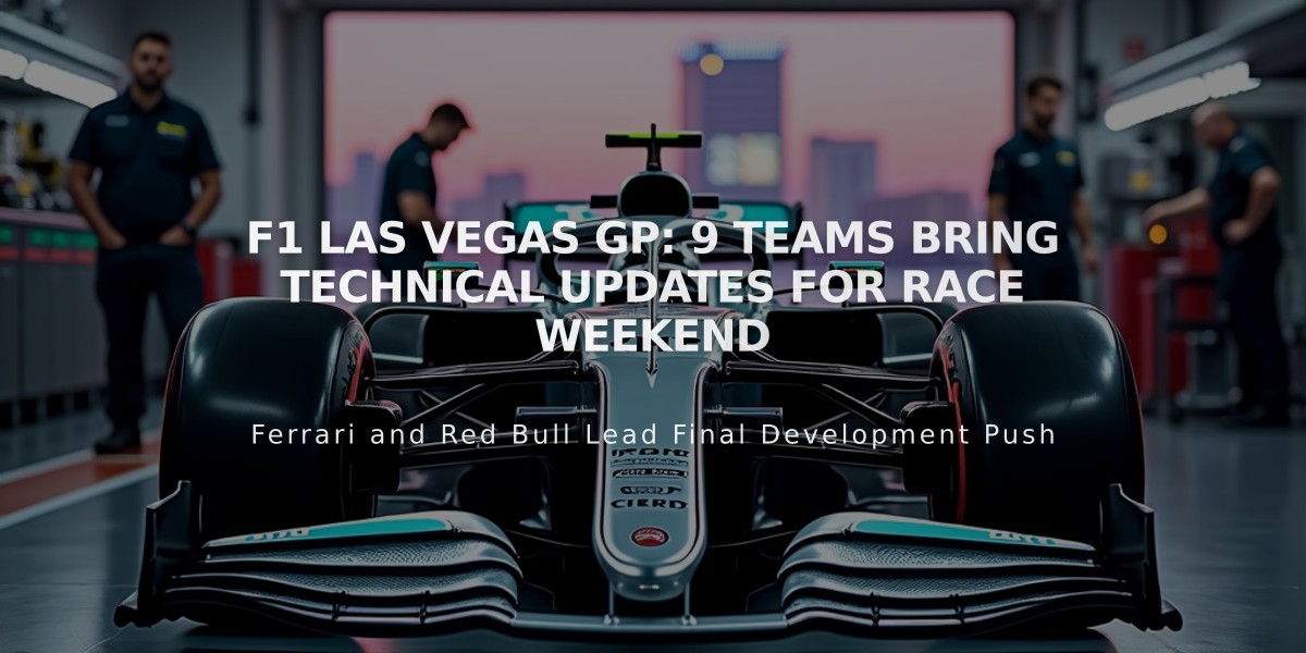 F1 Las Vegas GP: 9 Teams Bring Technical Updates for Race Weekend