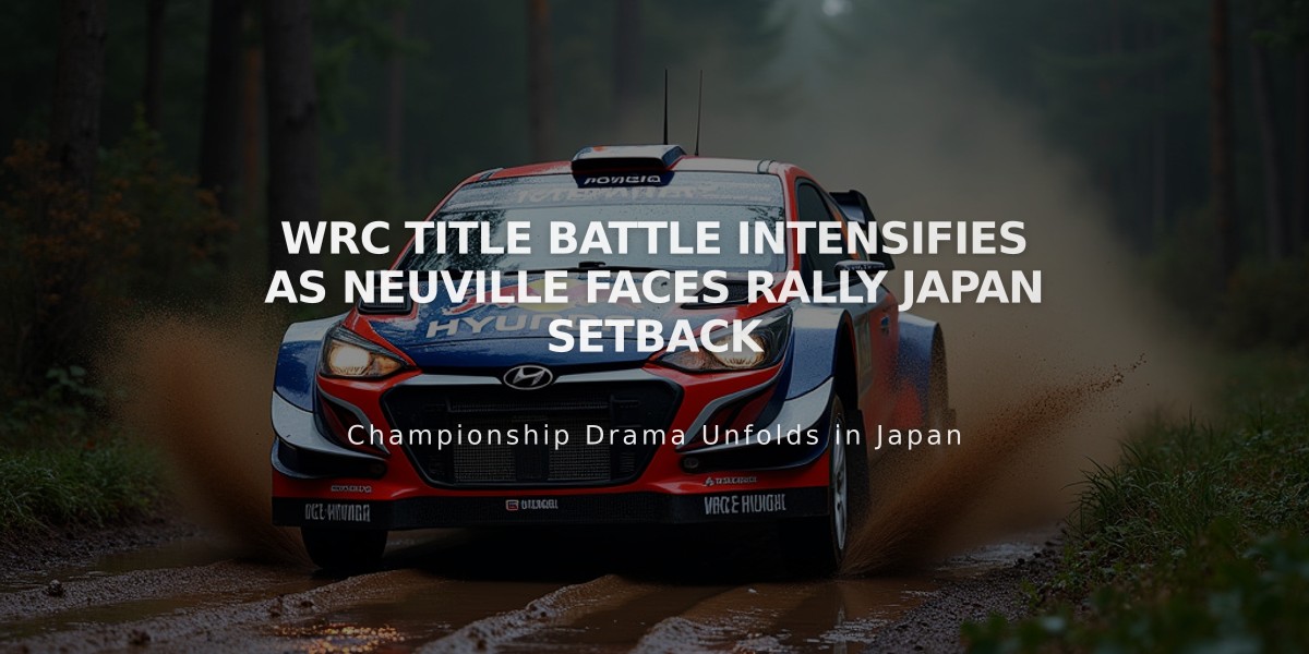 WRC Title Battle Intensifies as Neuville Faces Rally Japan Setback