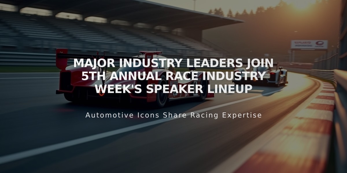 Major Industry Leaders Join 5th Annual Race Industry Week's Speaker Lineup