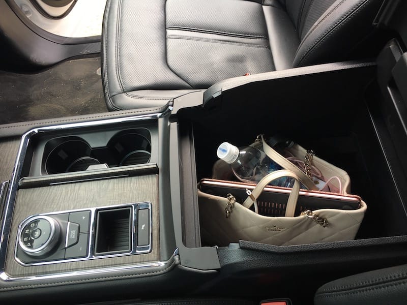 Handbag in Ford Expedition console