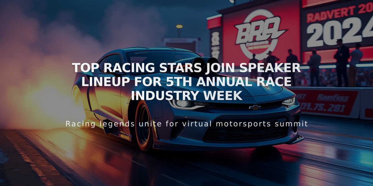 Top Racing Stars Join Speaker Lineup for 5th Annual Race Industry Week