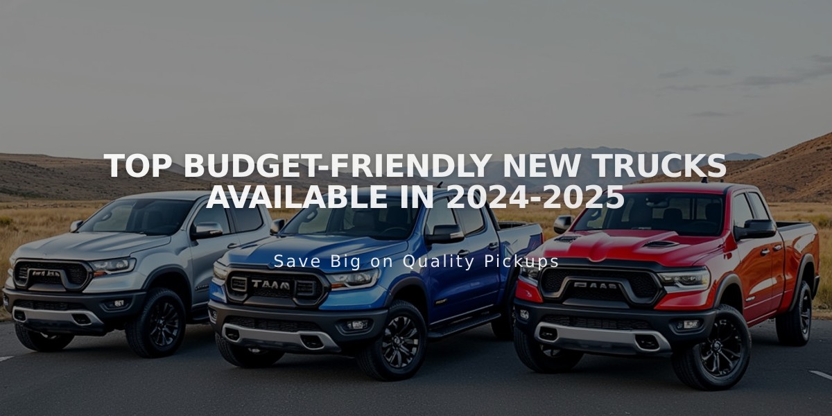 Top Budget-Friendly New Trucks Available in 2024-2025