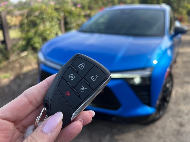 Hand holding Chevy Blazer EV key