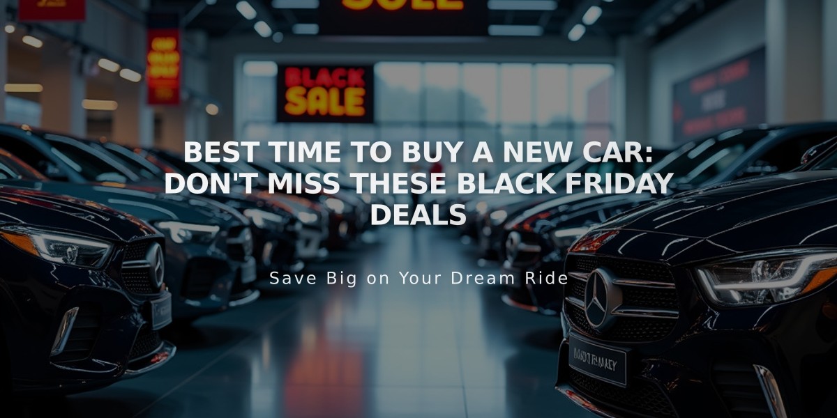 Best Time to Buy a New Car: Don't Miss These Black Friday Deals