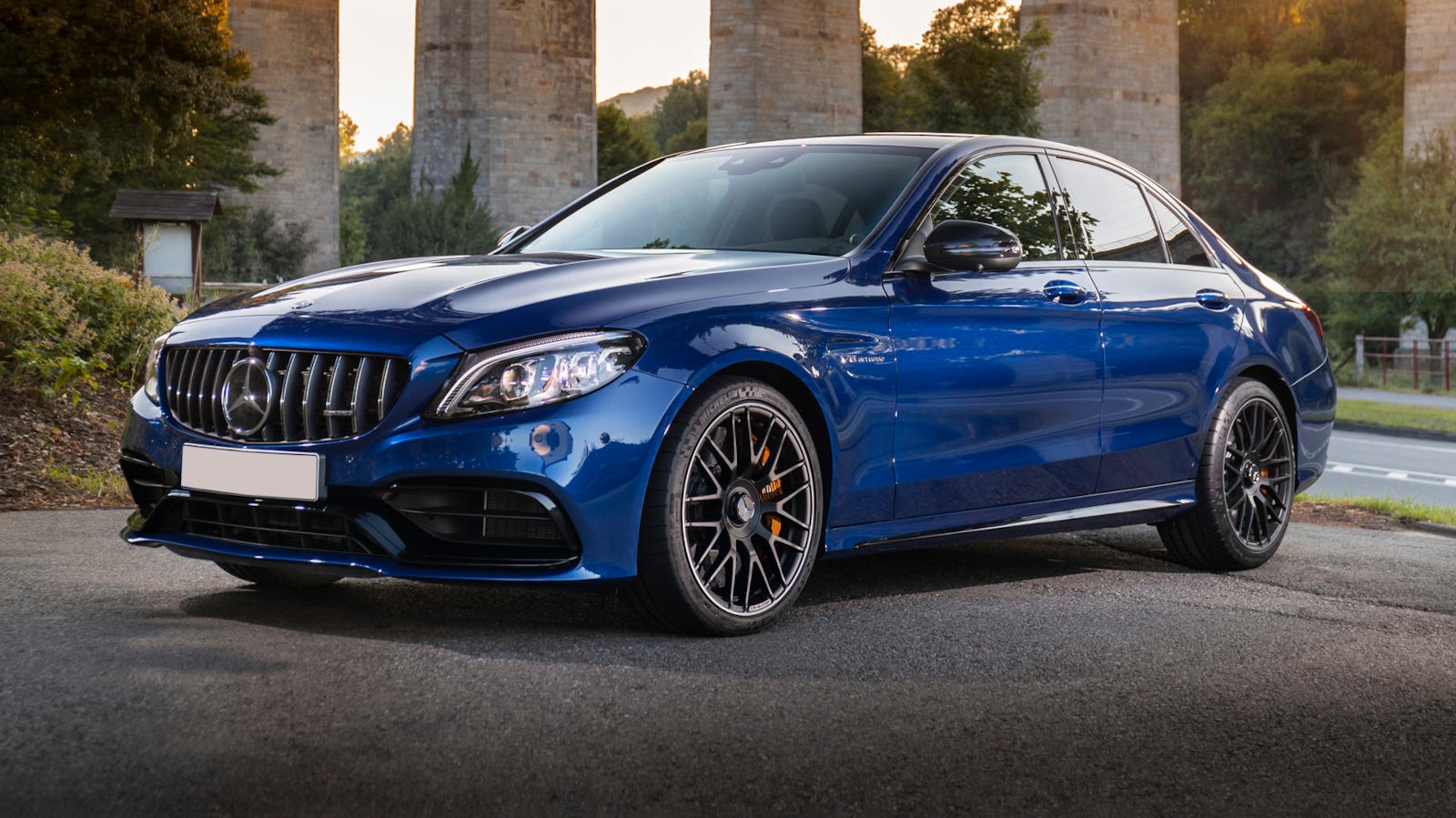 Mercedes C63 AMG driving