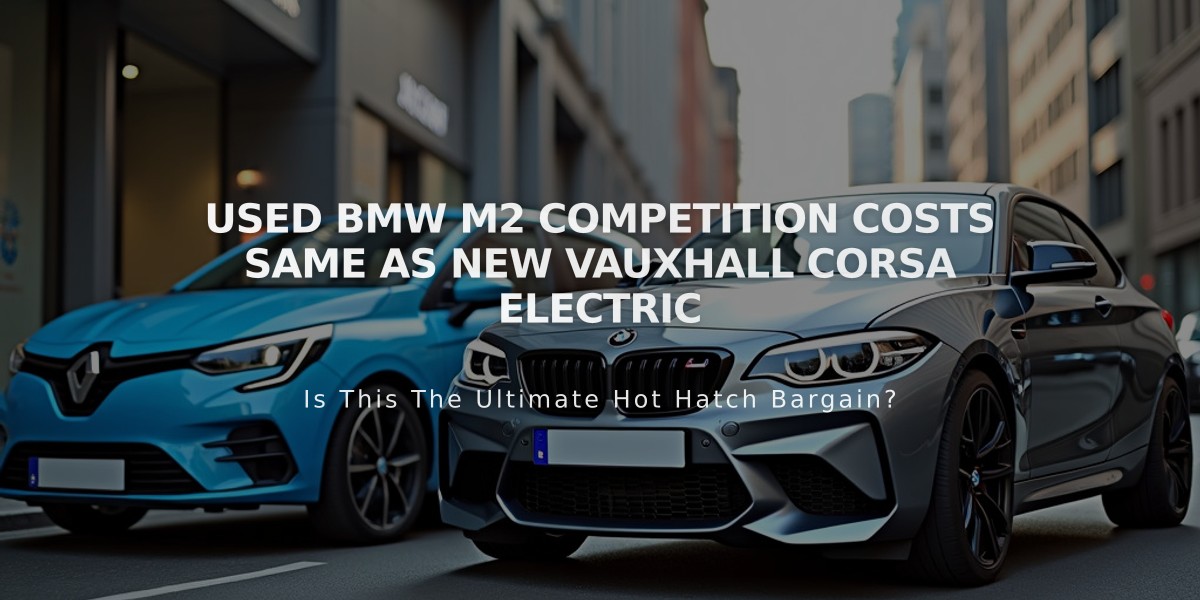 Used BMW M2 Competition Costs Same as New Vauxhall Corsa Electric