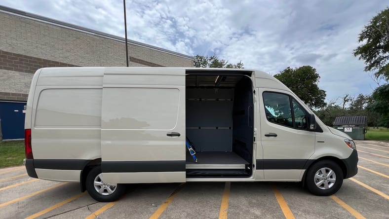 White Mercedes eSprinter van