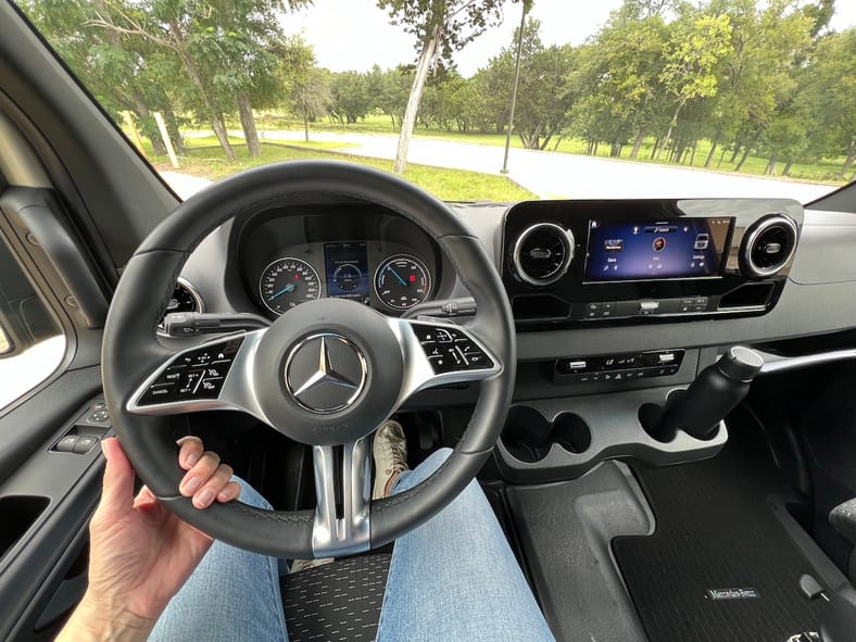 Mercedes eSprinter driver's view interior