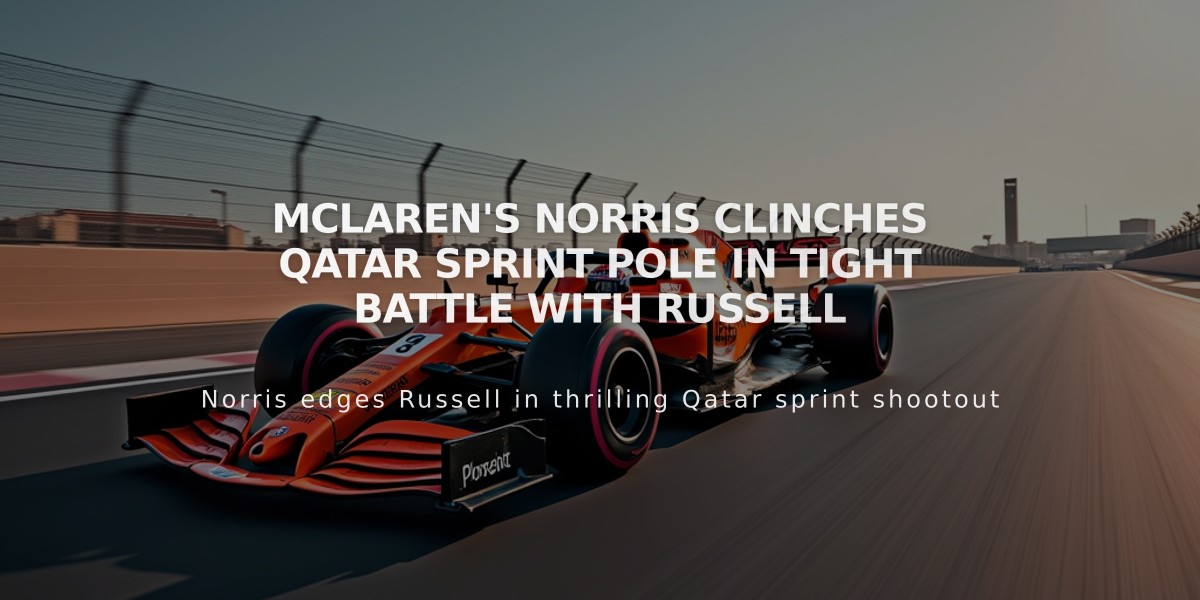 McLaren's Norris Clinches Qatar Sprint Pole in Tight Battle with Russell