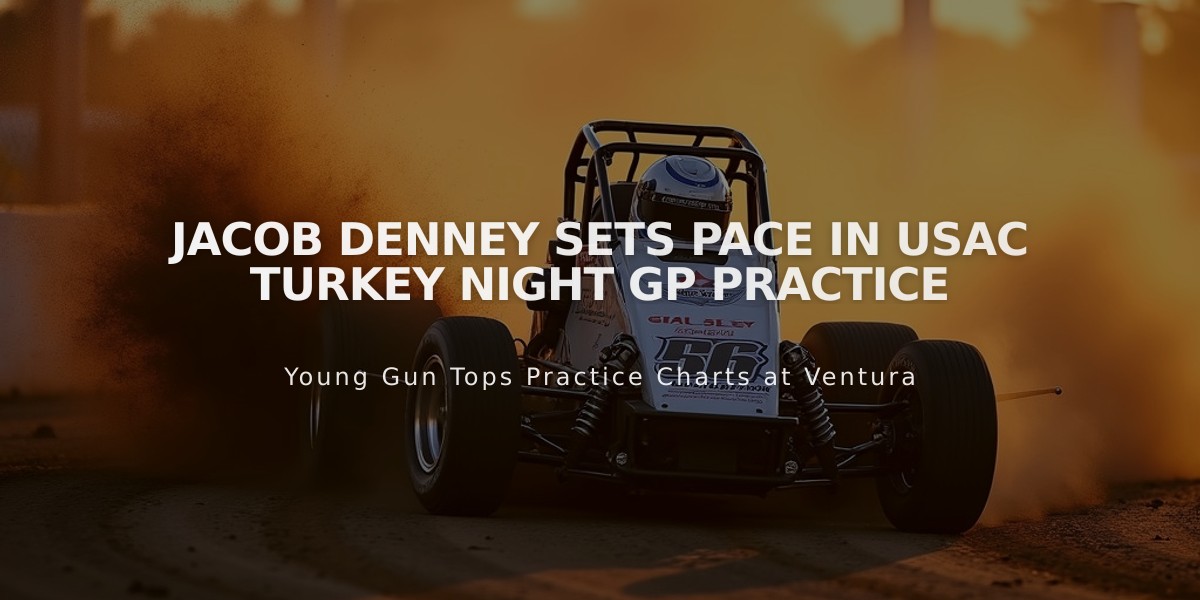 Jacob Denney Sets Pace in USAC Turkey Night GP Practice