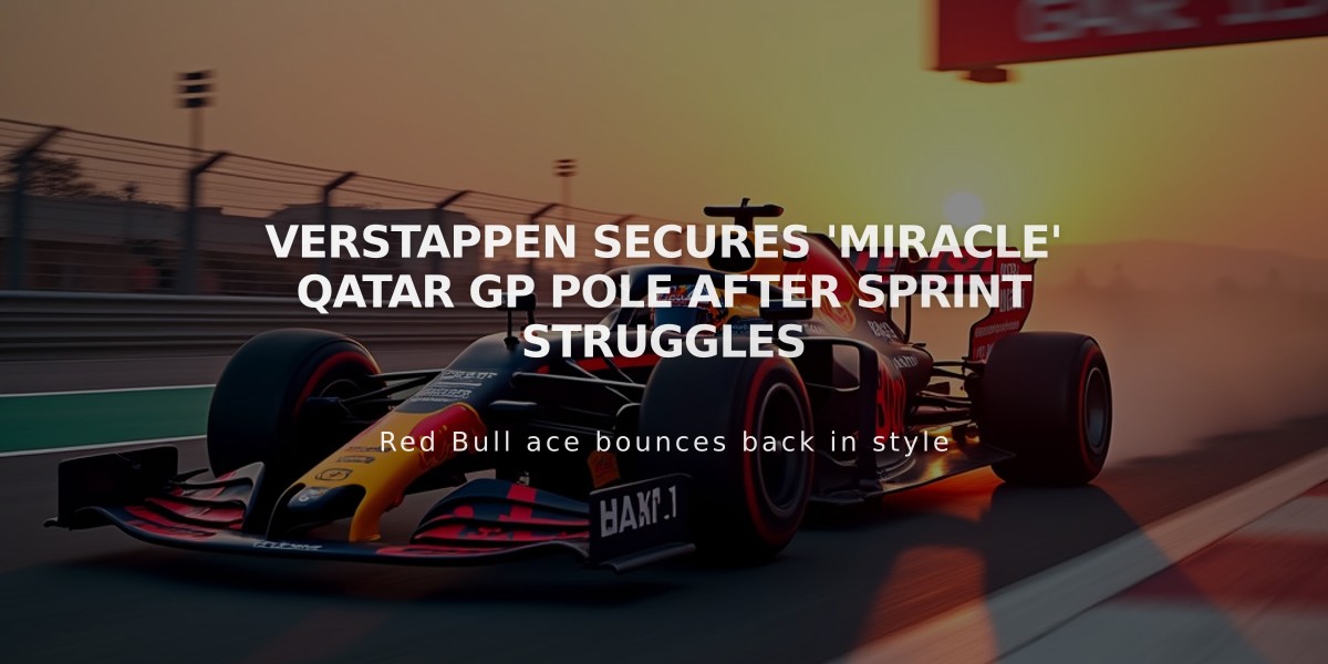 Verstappen Secures 'Miracle' Qatar GP Pole After Sprint Struggles