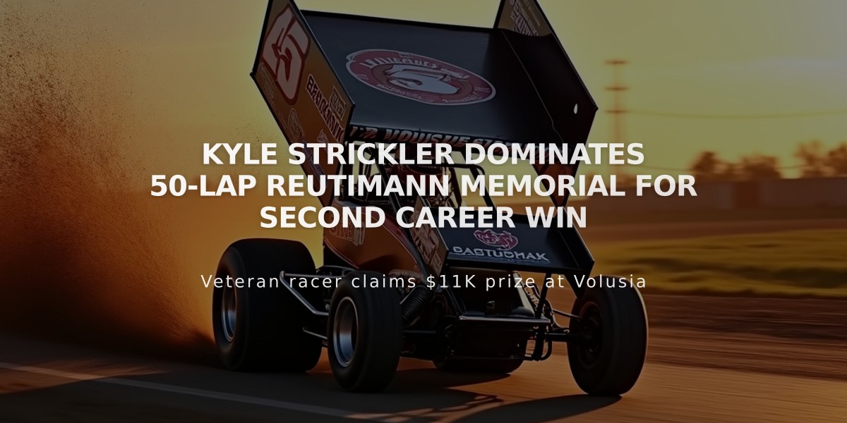 Kyle Strickler Dominates 50-Lap Reutimann Memorial for Second Career Win