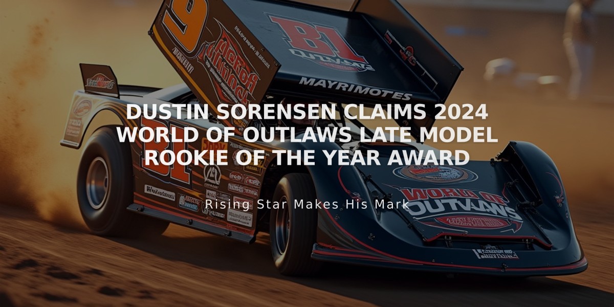 Dustin Sorensen Claims 2024 World of Outlaws Late Model Rookie of the Year Award