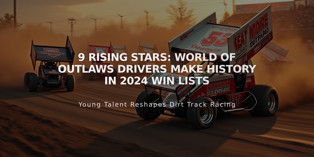 9 Rising Stars: World of Outlaws Drivers Make History in 2024 Win Lists