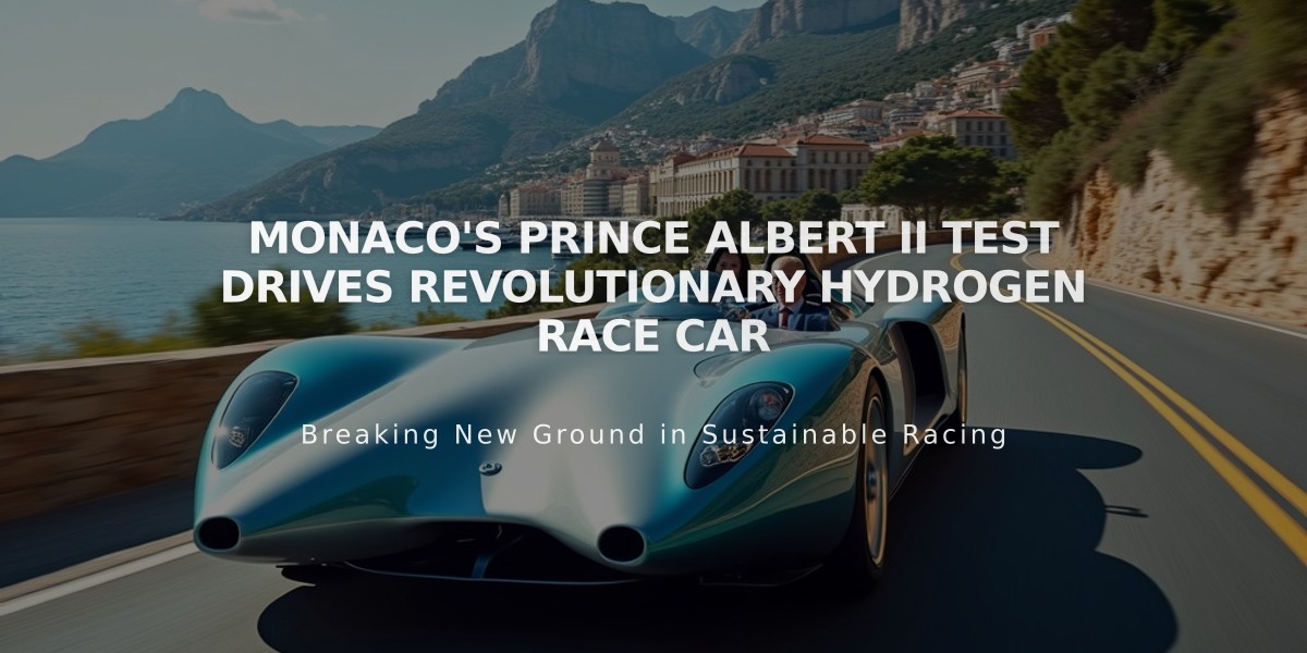 Monaco's Prince Albert II Test Drives Revolutionary Hydrogen Race Car