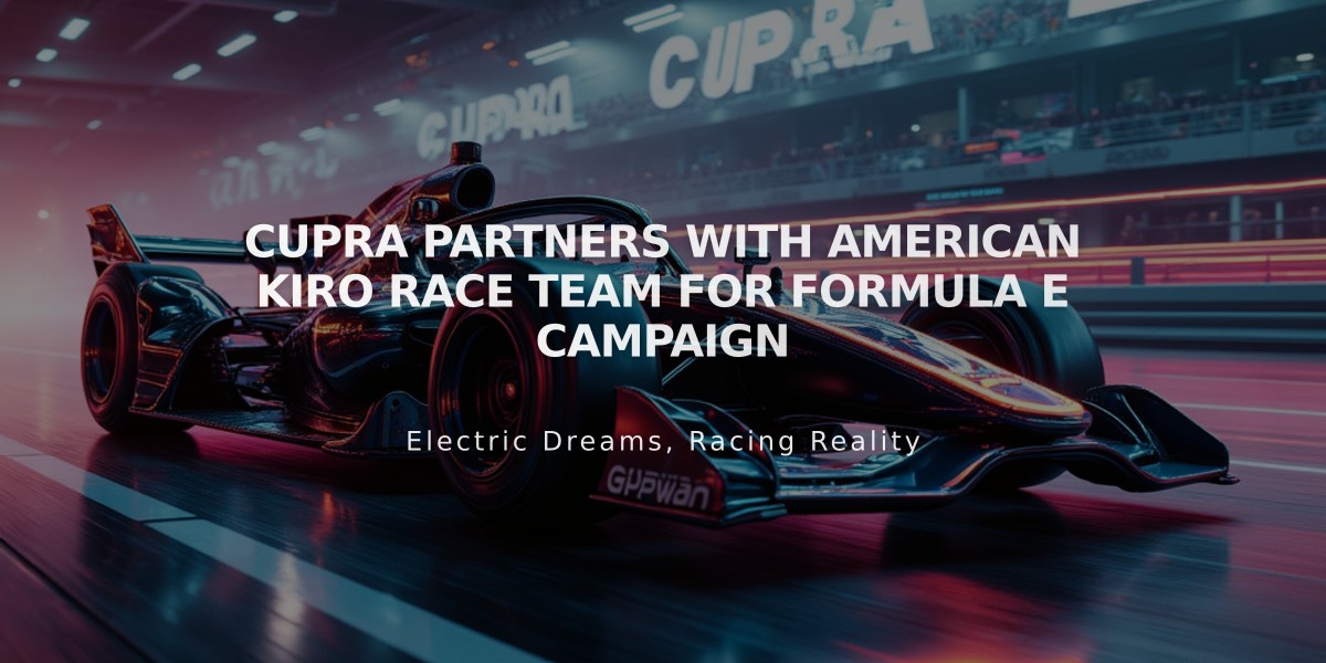 Cupra Partners with American Kiro Race Team for Formula E Campaign