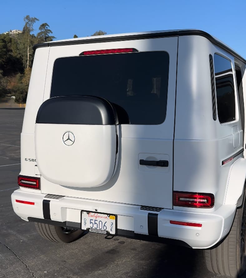 Rear view Mercedes G 580 SUV