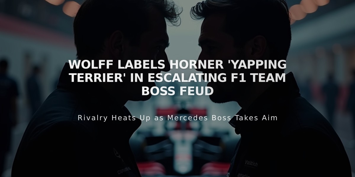 Wolff Labels Horner 'Yapping Terrier' in Escalating F1 Team Boss Feud