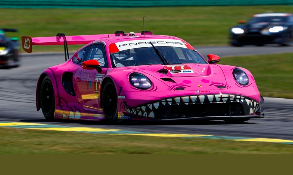 Porsche race car at VIR track