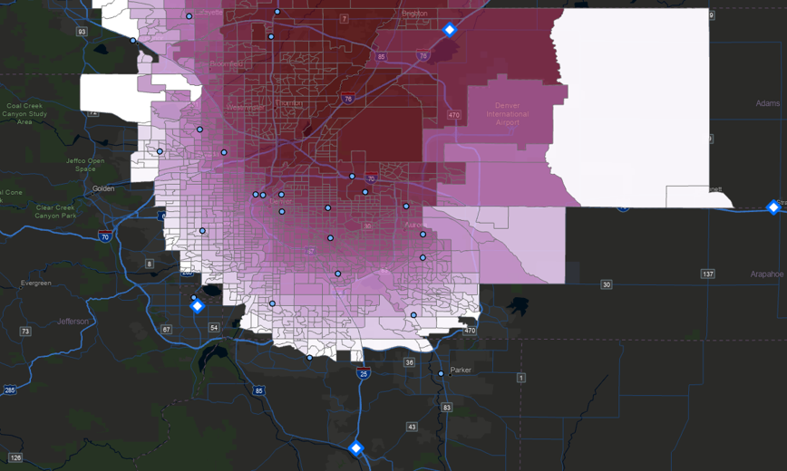 Denver environmental justice map overlay