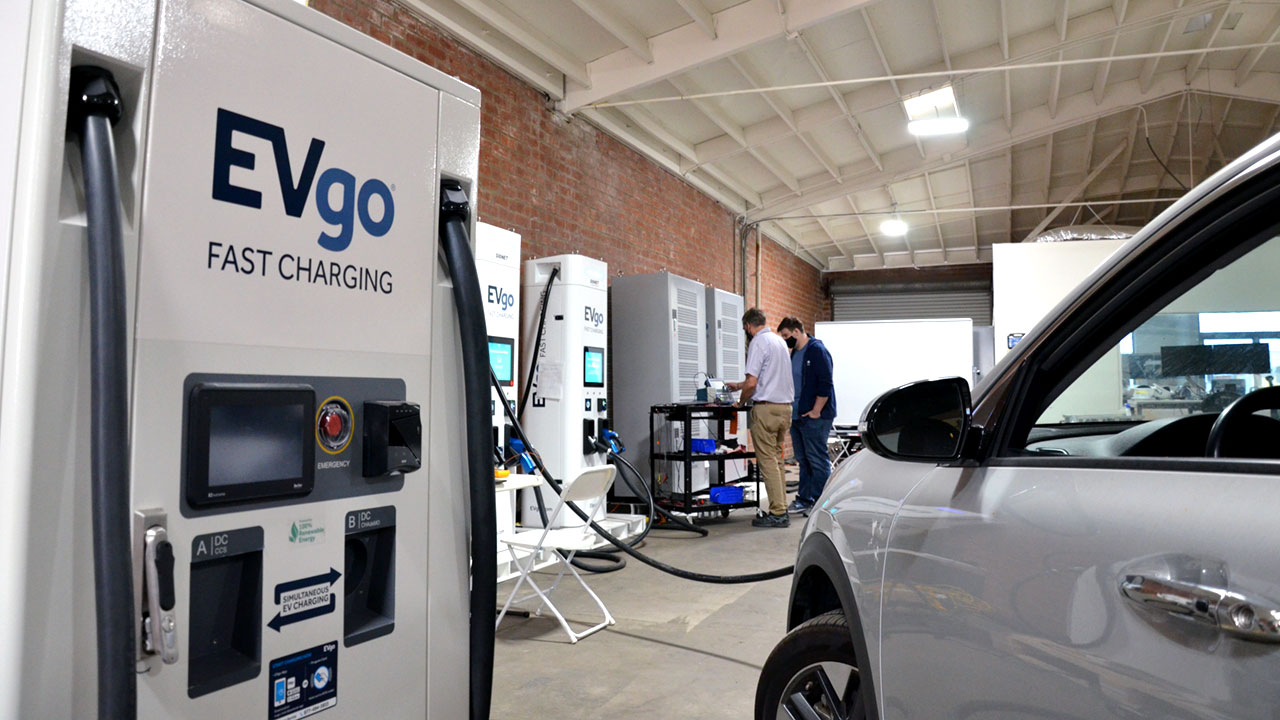 EVgo charging station at lab location