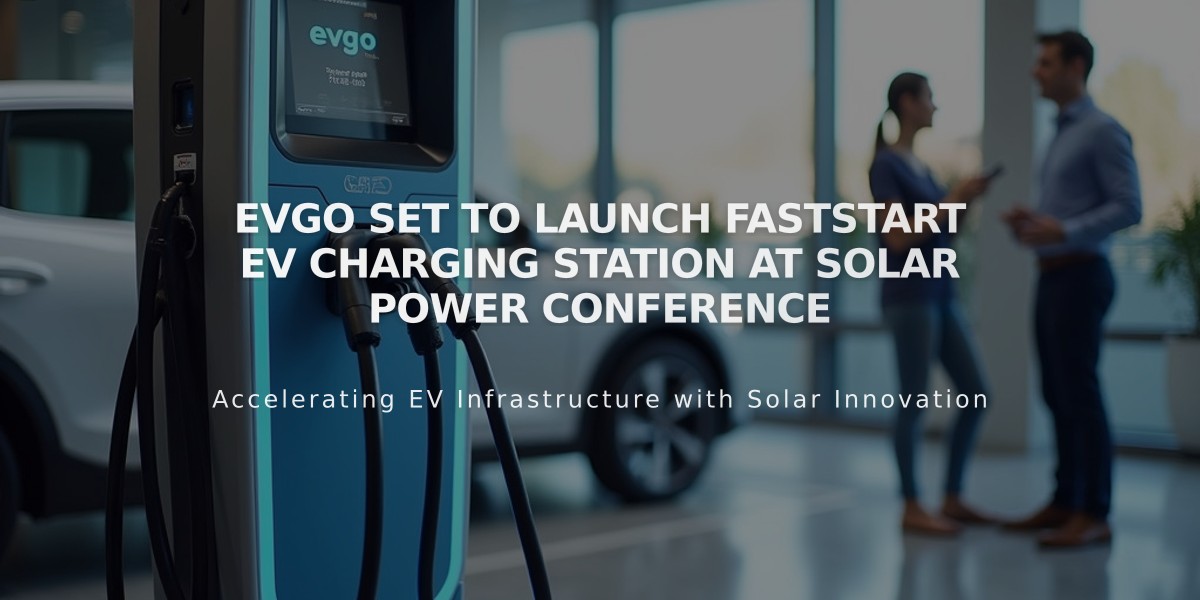 EVgo Set to Launch FastStart EV Charging Station at Solar Power Conference