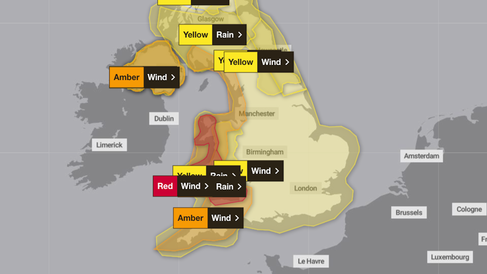 UK weather forecast: wind and rain