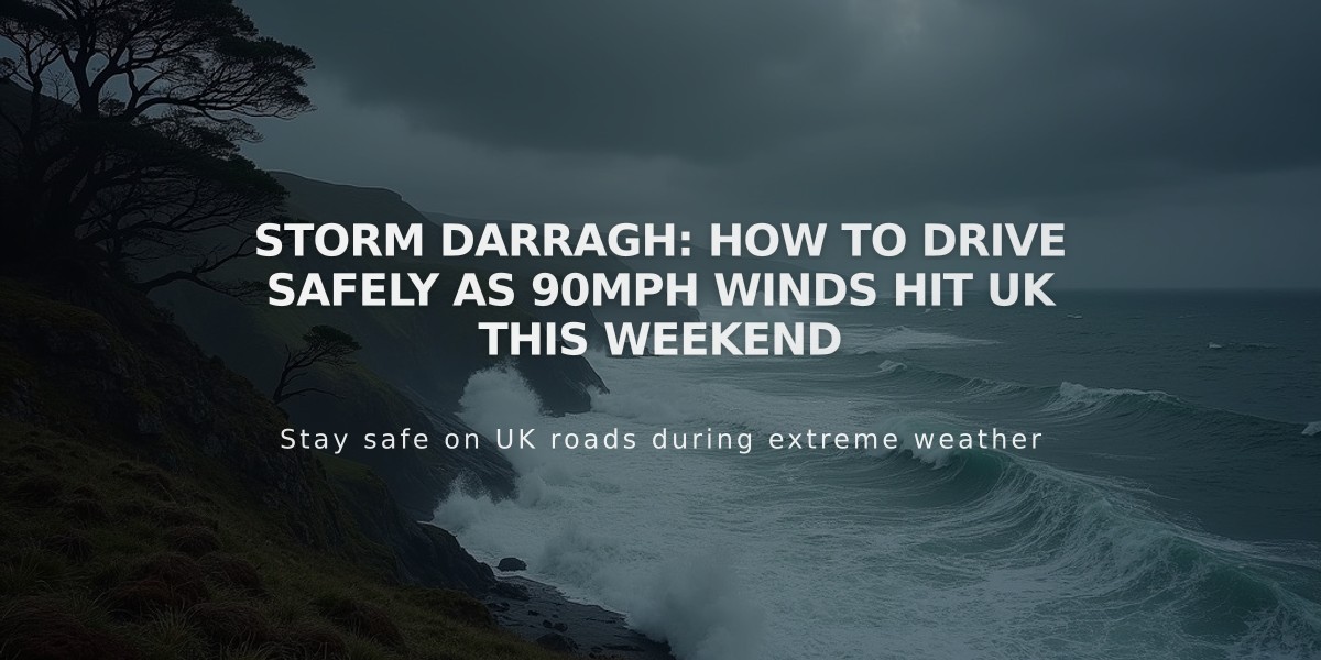 Storm Darragh: How to Drive Safely as 90mph Winds Hit UK This Weekend