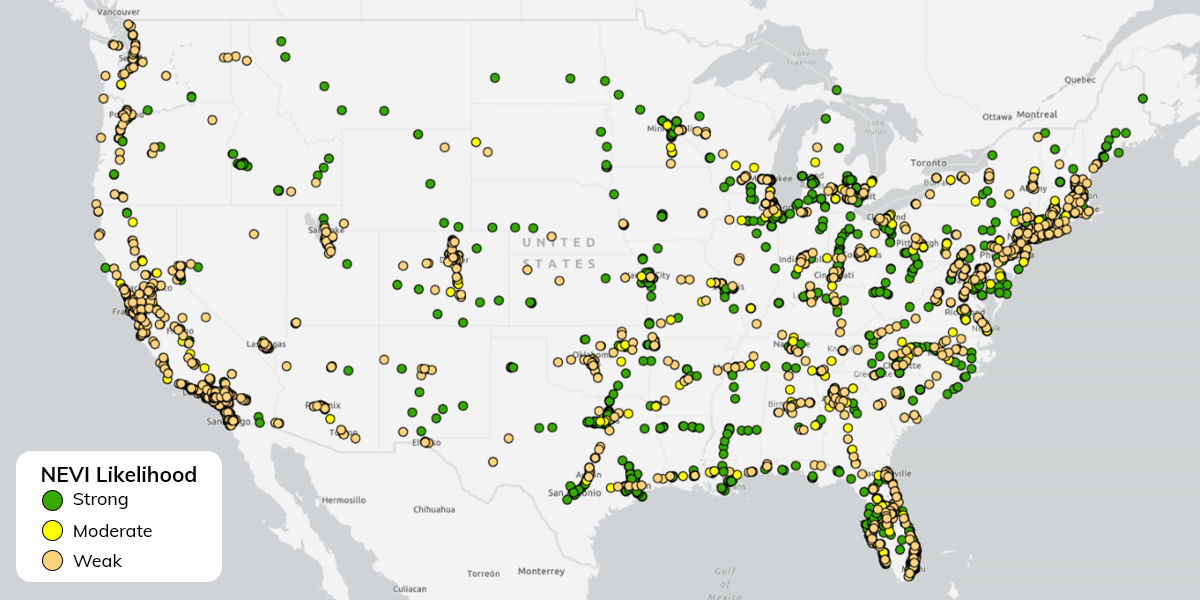 US electric vehicle charging station locations