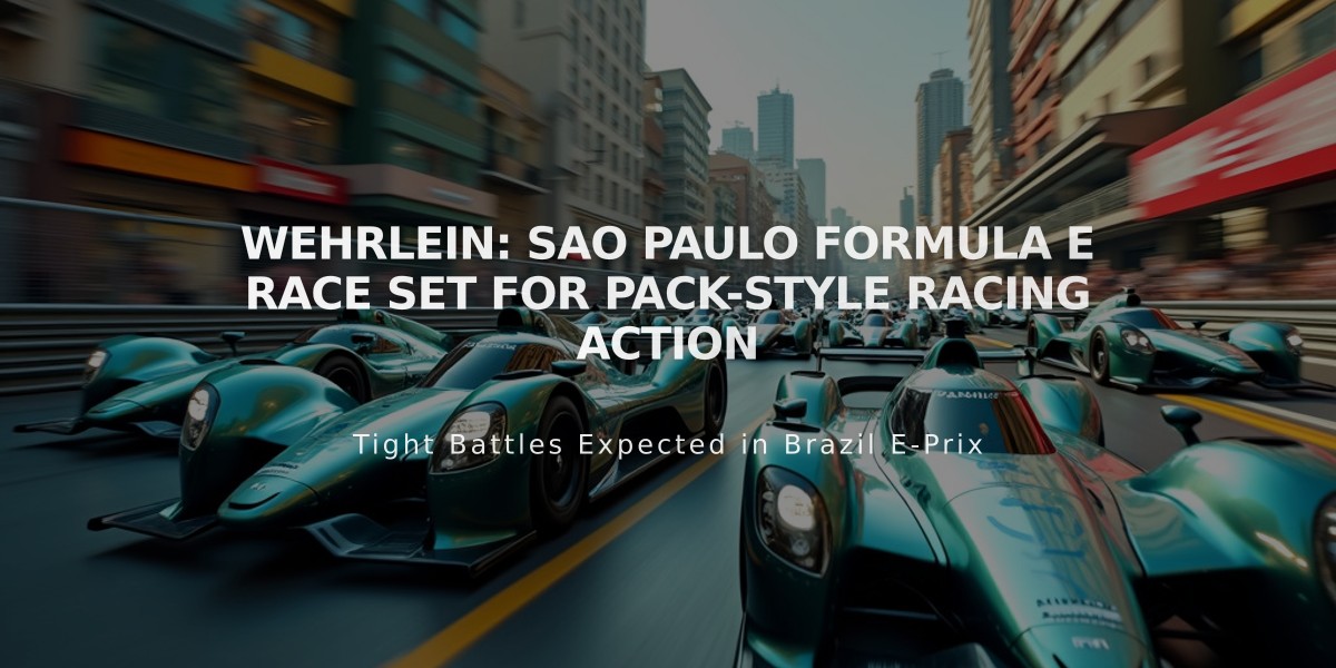 Wehrlein: Sao Paulo Formula E Race Set for Pack-Style Racing Action