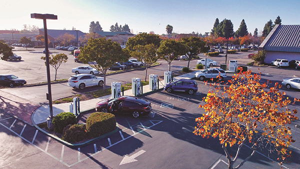 EVgo charging stations at shopping center