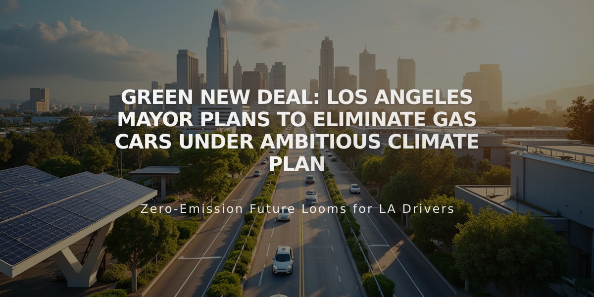 Green New Deal: Los Angeles Mayor Plans to Eliminate Gas Cars Under Ambitious Climate Plan