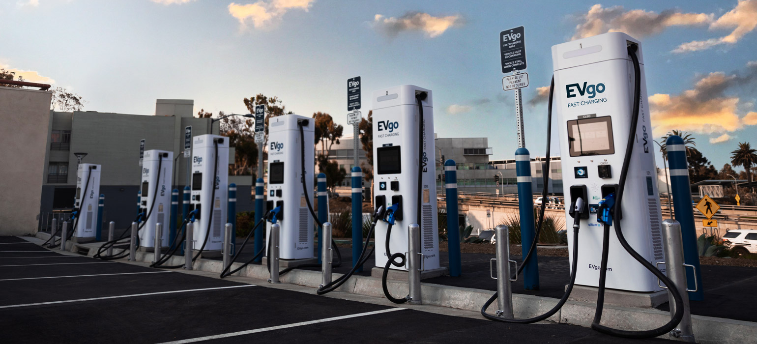 EVgo charging stations in parking lot